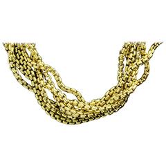 David Yurman Gold 6 Strand Box Chain Necklace