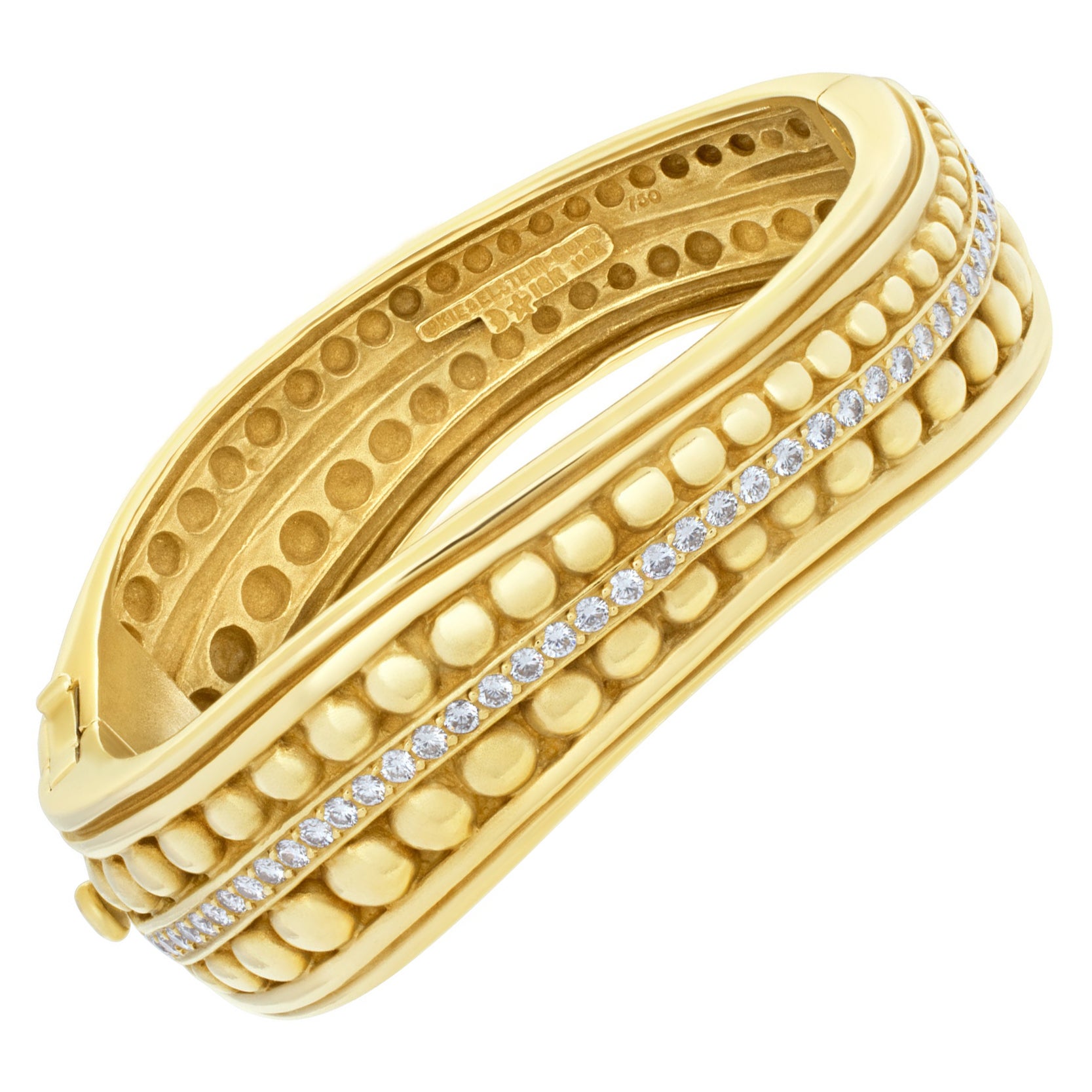 Kieselstein Cord Caviar Bangle in 18k with over 2 Carats in Diamonds