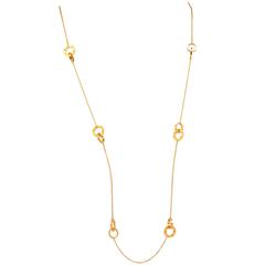 Cartier Love Rings Gold Chain Link  Necklace 