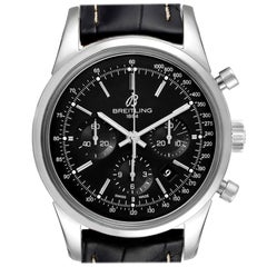 Breitling Transocean Lederband Stahl Herrenuhr AB0152 Box Papiere