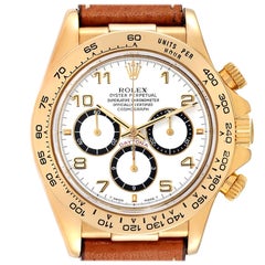 Rolex Daytona White Dial Yellow Gold Chronograph Mens Watch 16518