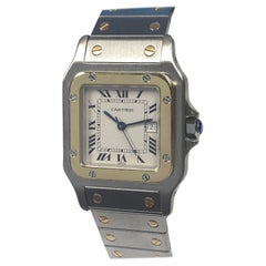 Cartier Santos Galbee Steel and Gold Automatic Wrist Watch