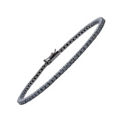 Bracciale tennis con diamanti neri, oro massiccio 14K