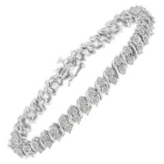.925 Sterling Silver 2.0 Carat Diamond S- Link Tennis Bracelet