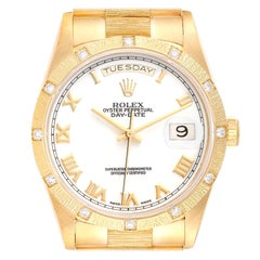 Rolex President Day-Date Yellow Gold Diamond Mens Watch 18308