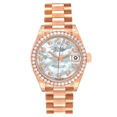 Rolex President 28 Roségold MOP Diamant Damenuhr 279135 Ungetragen