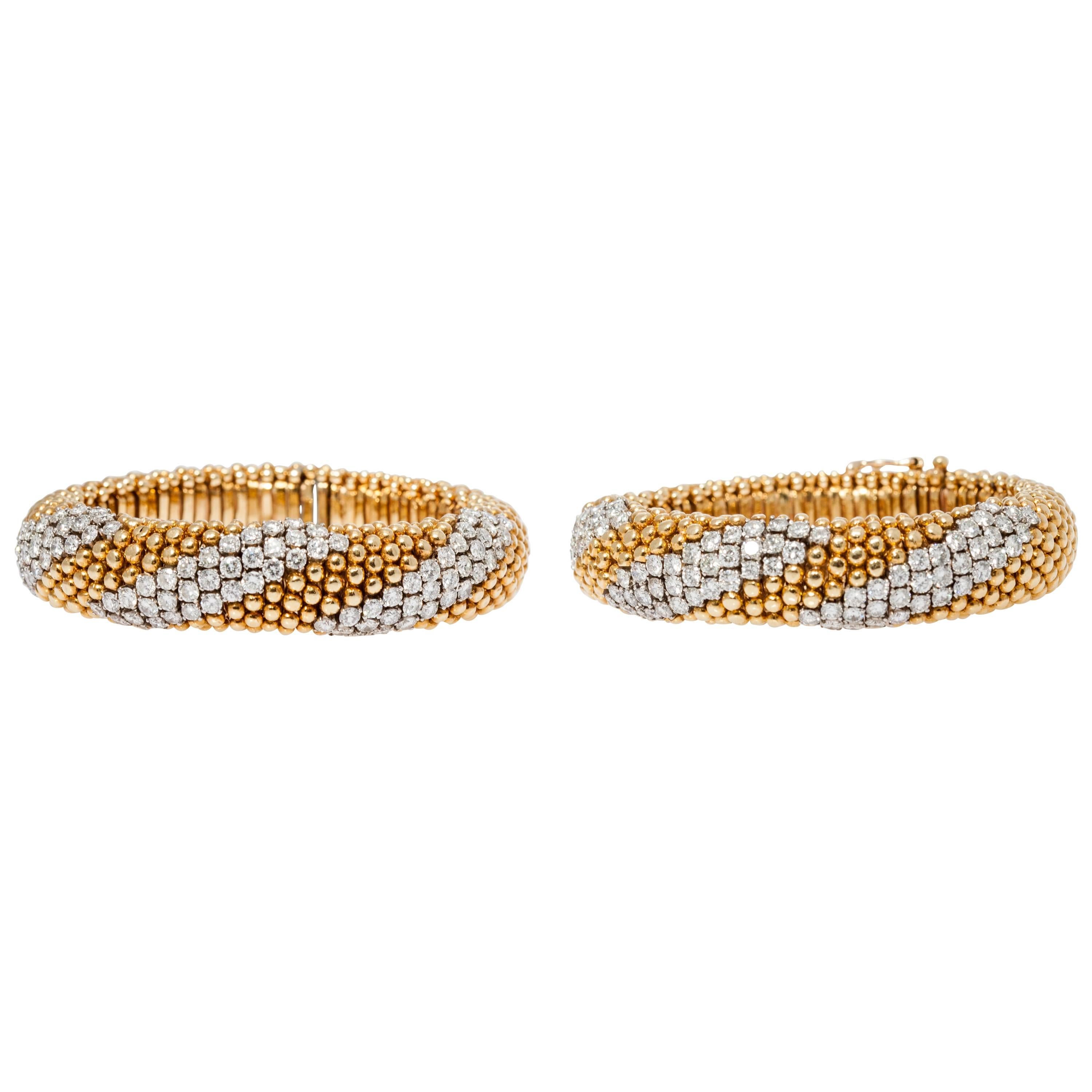 Pair of  Diamond Gold Bracelets 