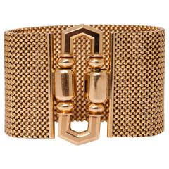 1940s Retro Italian Gold Buckle Bracelet 2