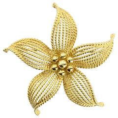 Vintage Tiffany & Co. Gold Starfish Flower Brooch