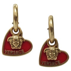 Versace Red Heart Love Versace Earrings