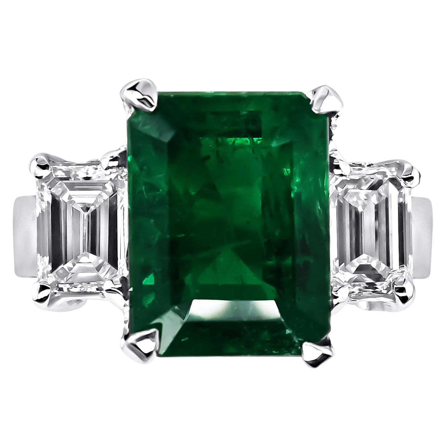 Customizable Diamond and Emerald Cocktail Ring For Sale at 1stDibs