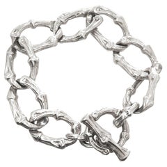 Tiffany & Co. Sterling Silver Bamboo Heavy Link Bracelet