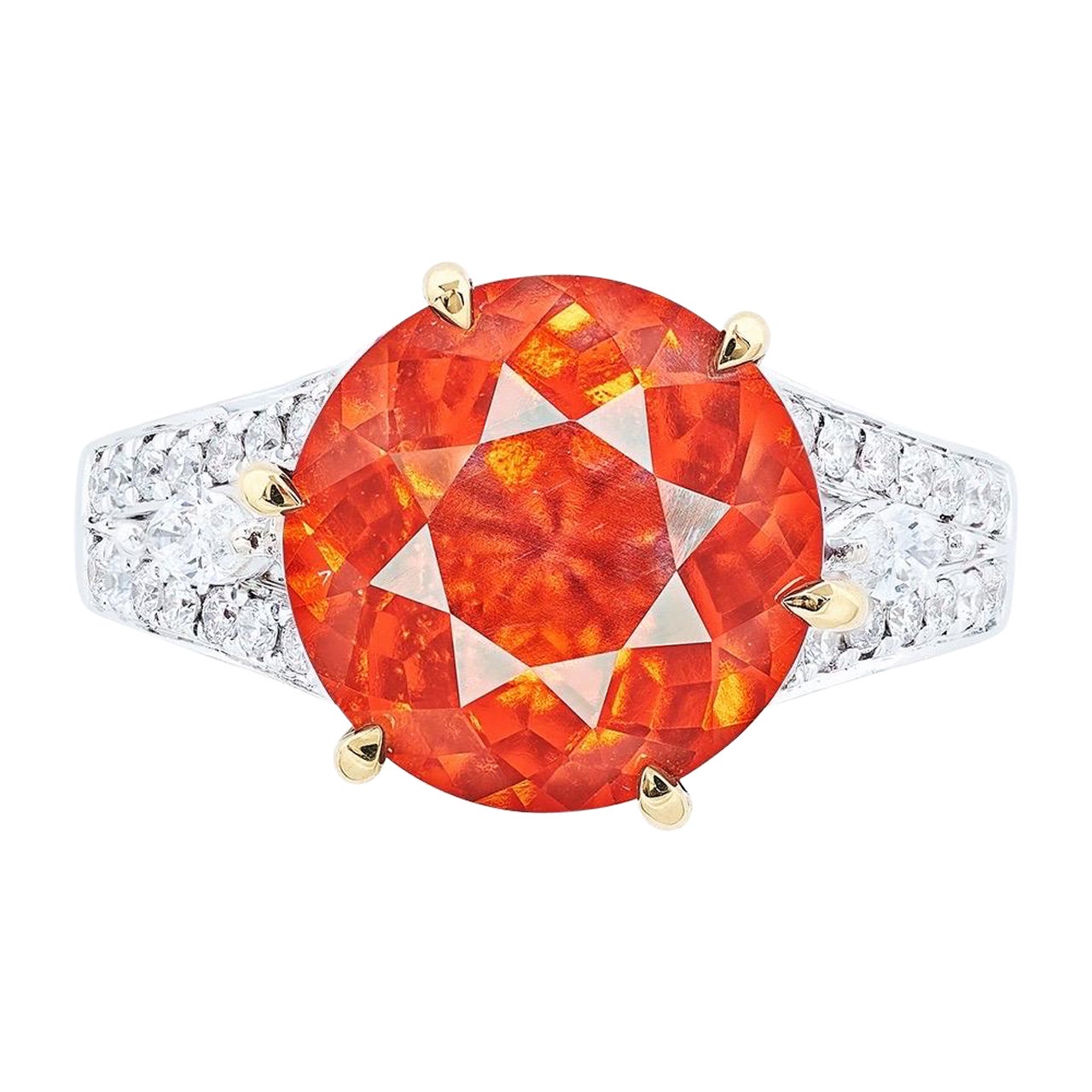 Emilio Jewelry 5,00 Karat Granat-Diamant-Ring mit Zimt