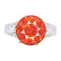 Emilio Jewelry 5,00 Karat Granat-Diamant-Ring mit Zimt 