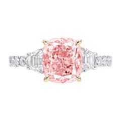 Emilio Jewelry GIA Certified 3.00 Carat Pink Diamond Ring 