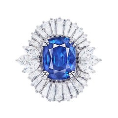 Emilio Jewelry GIA Certified No Heat Burma Sapphire Ring