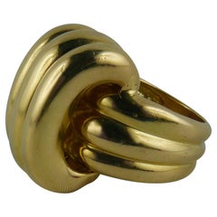 1970s Cartier 18K Yellow Gold Fluted Ring