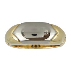 Rare Bvlgari Bulgari Certica 18 Karat Yellow Steel Gold Band Dome Ring With Box