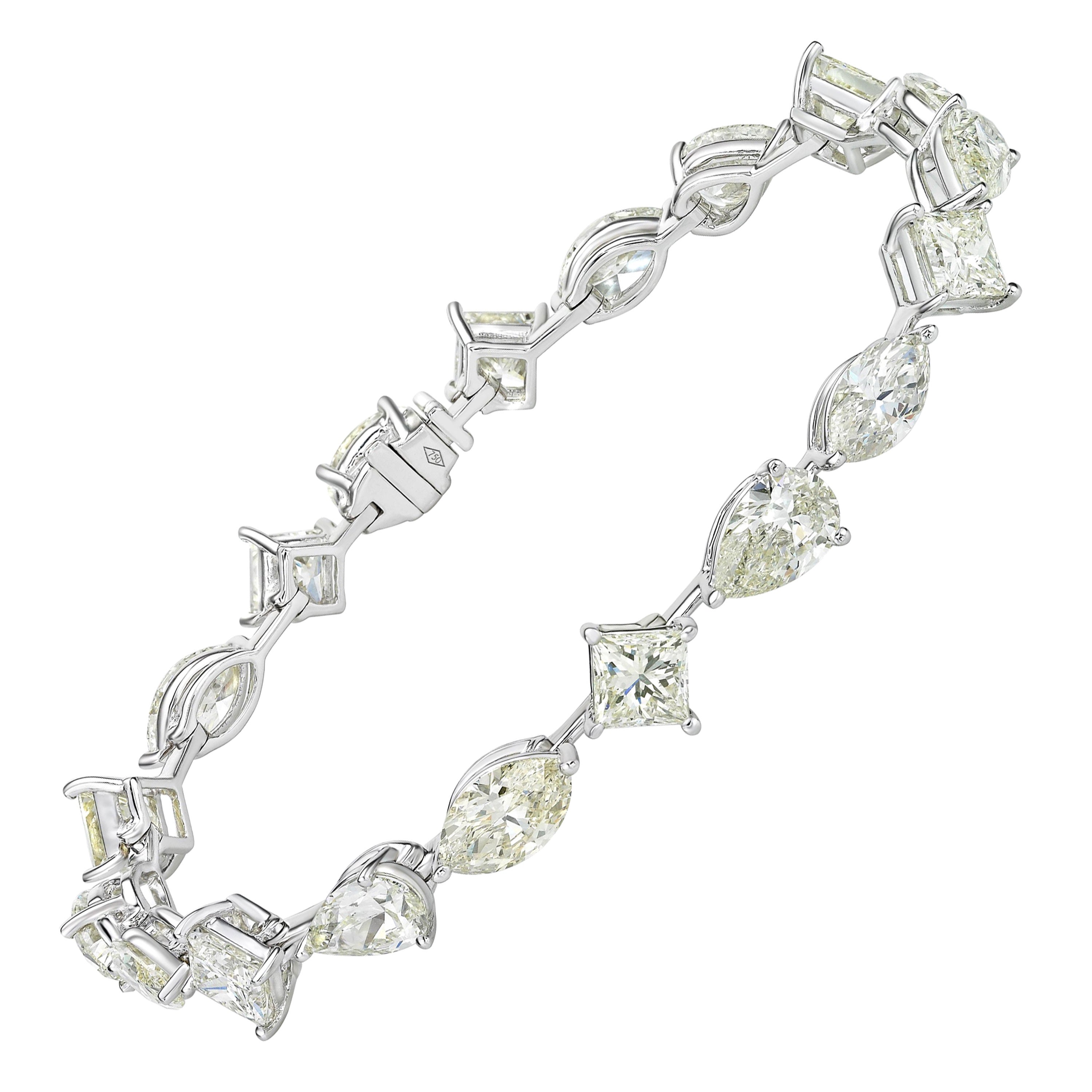 Emilio Jewelry Bracelet en diamants en forme de poire de 14,17 carats