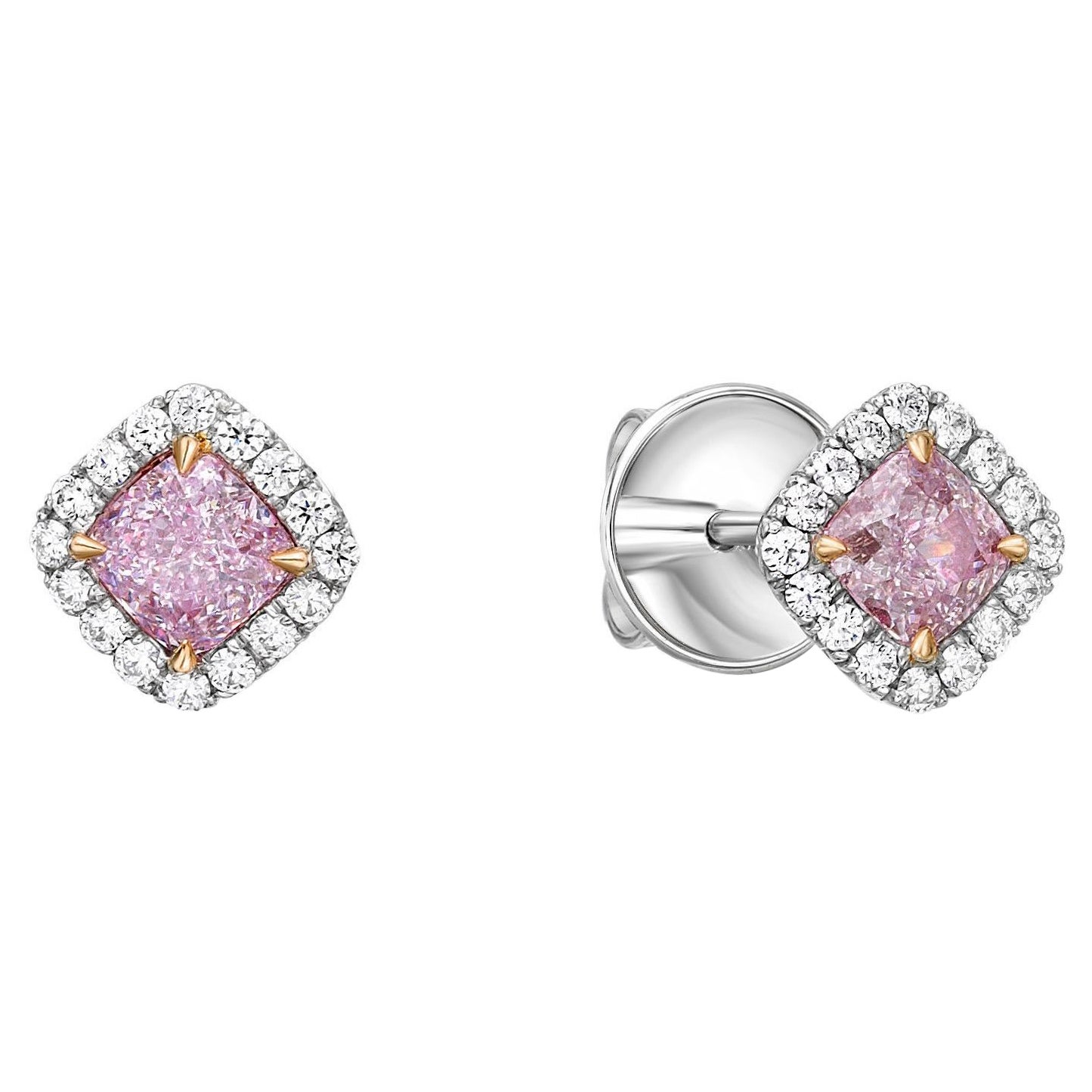 Emilio Jewelry .96 Carat Pink Diamond Earrings