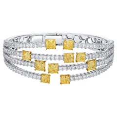 Emilio Jewelry 12.74 Carat Yellow Diamond Classic Red Carpet Bangle