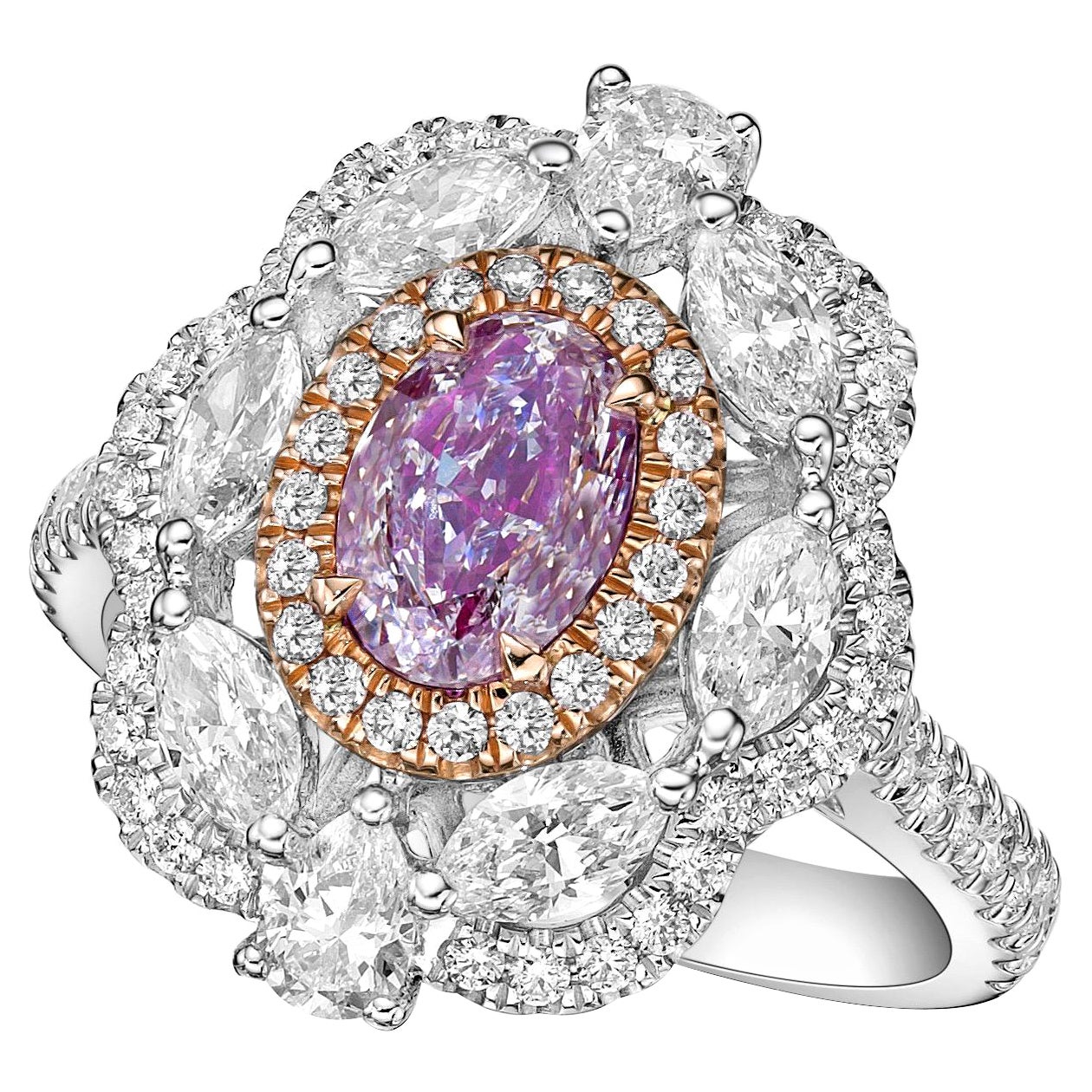 Emilio Jewelry Gia Certified 2.75 Carat Natural Purple Diamond Ring