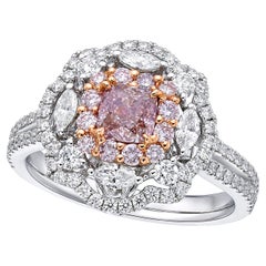 Emilio Jewelry 1.57 Carat Pink Diamond Cushion Engagement Ring