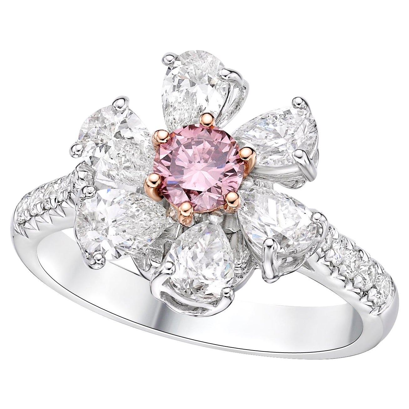 Emilio Jewelry Bague en diamant rose fantaisie de 2,02 carats certifié par leGIA  en vente