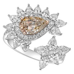 Emilio Jewelry 2,72 Karat Cognacfarbener Diamantring 
