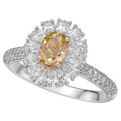 Emilio Jewelry .63 Carat Intense Orange Yellow Diamond Ring