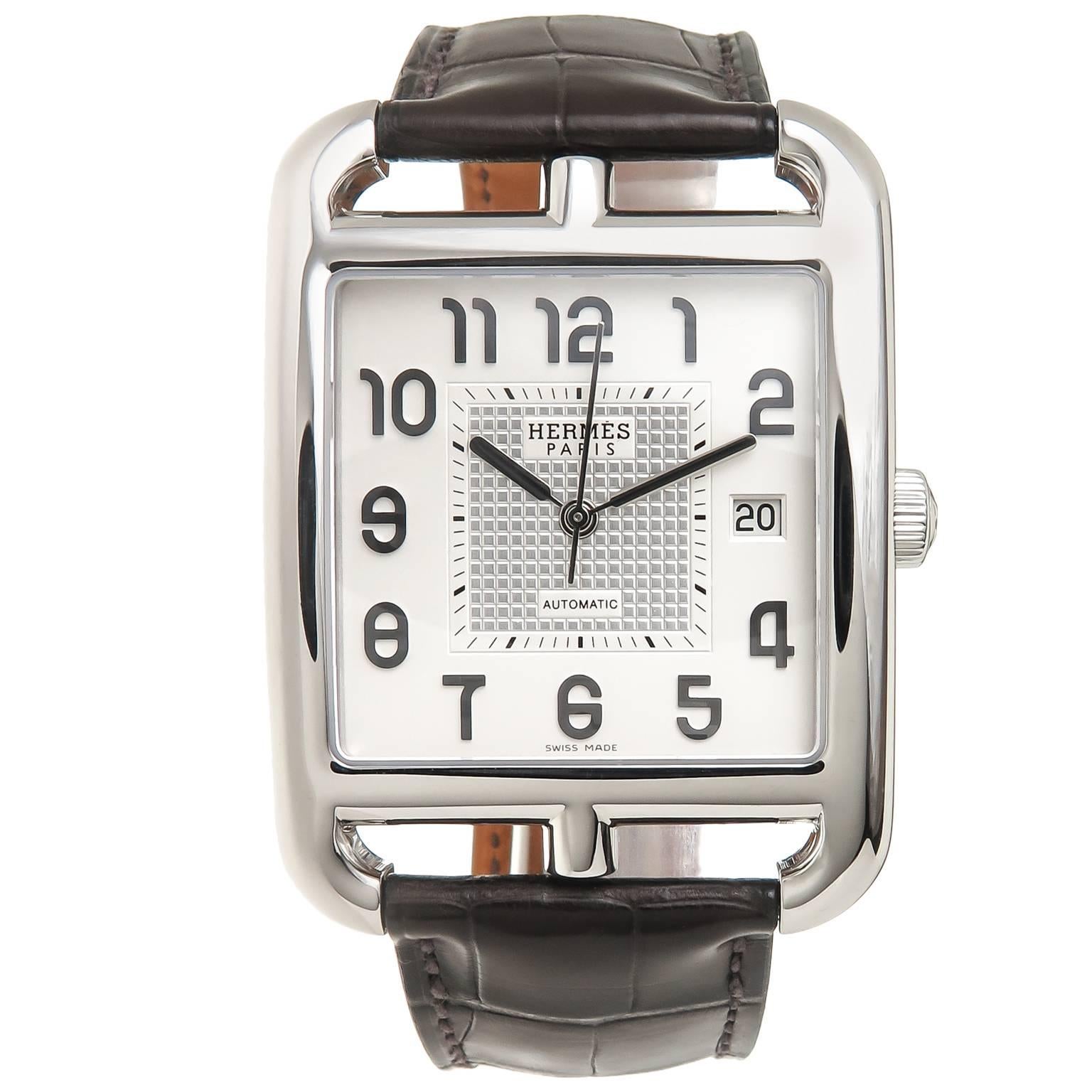 Hermes Stainless Steel Cape Cod Jumbo Automatic Wristwatch