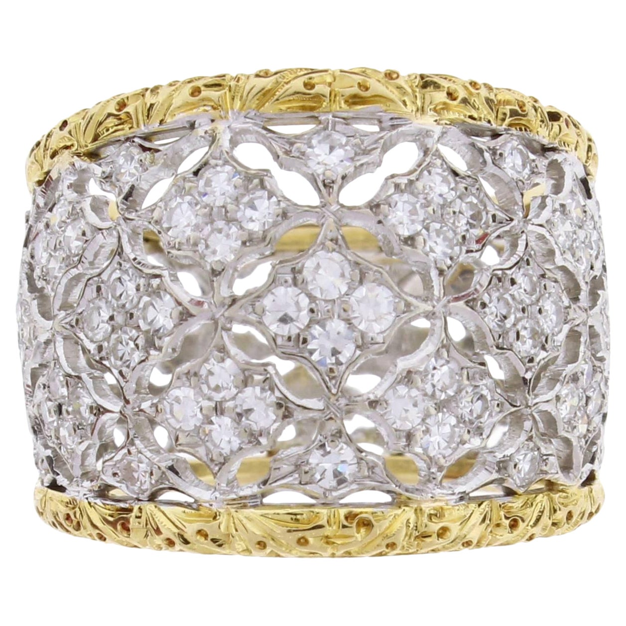 Buccellati Diamond Gold Band Ring