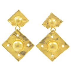 Jean Mahie Gold Detachable Two Part Earrings