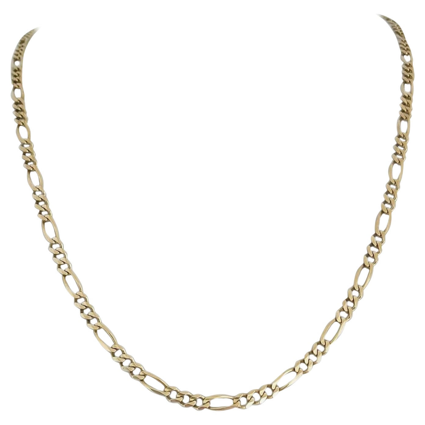 14 Karat Yellow Gold Hollow Figaro Link Chain Necklace Canada