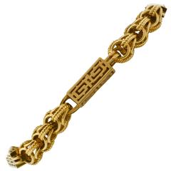Gold Greek Key Link Bracelet