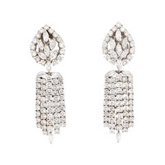 18.56 Carat Diamond Chandelier Dangle Earrings, Detachable