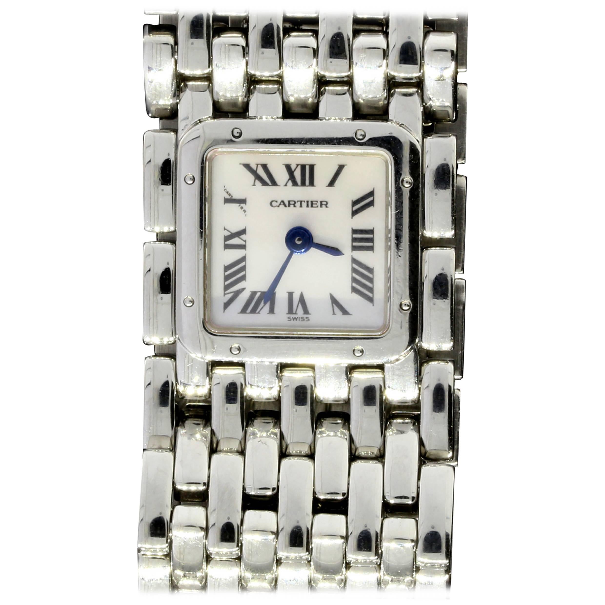 Cartier Lady's Stainless Steel Panthere Ruban Mother of Pearl Dial Wristwatch
