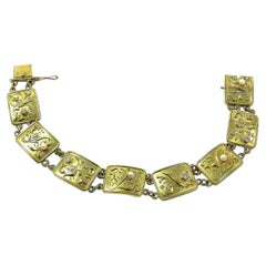 Art Deco Gold Diamond and Oriental Pearl Bracelet, circa 1930