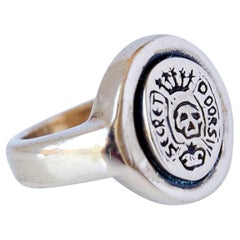Crest Signet Ring Memento Mori Style Gold Skull J Dauphin