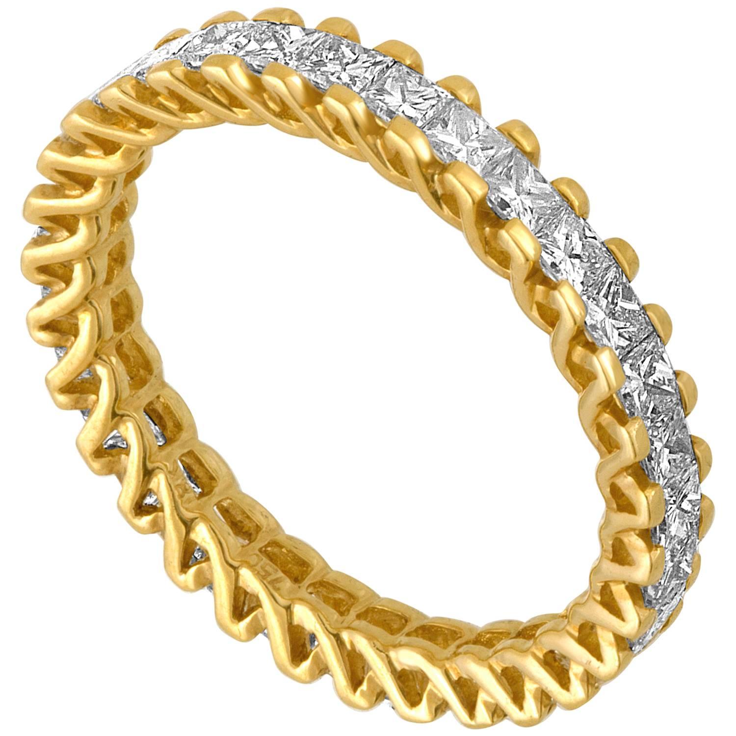 1,85 Karat Diamant-Eternity-Ring mit Prinzessinnenschliff im Angebot