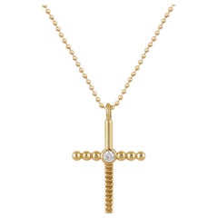 Interchangeable Cross Pendant in 18 Karat Yellow Gold with a Diamond