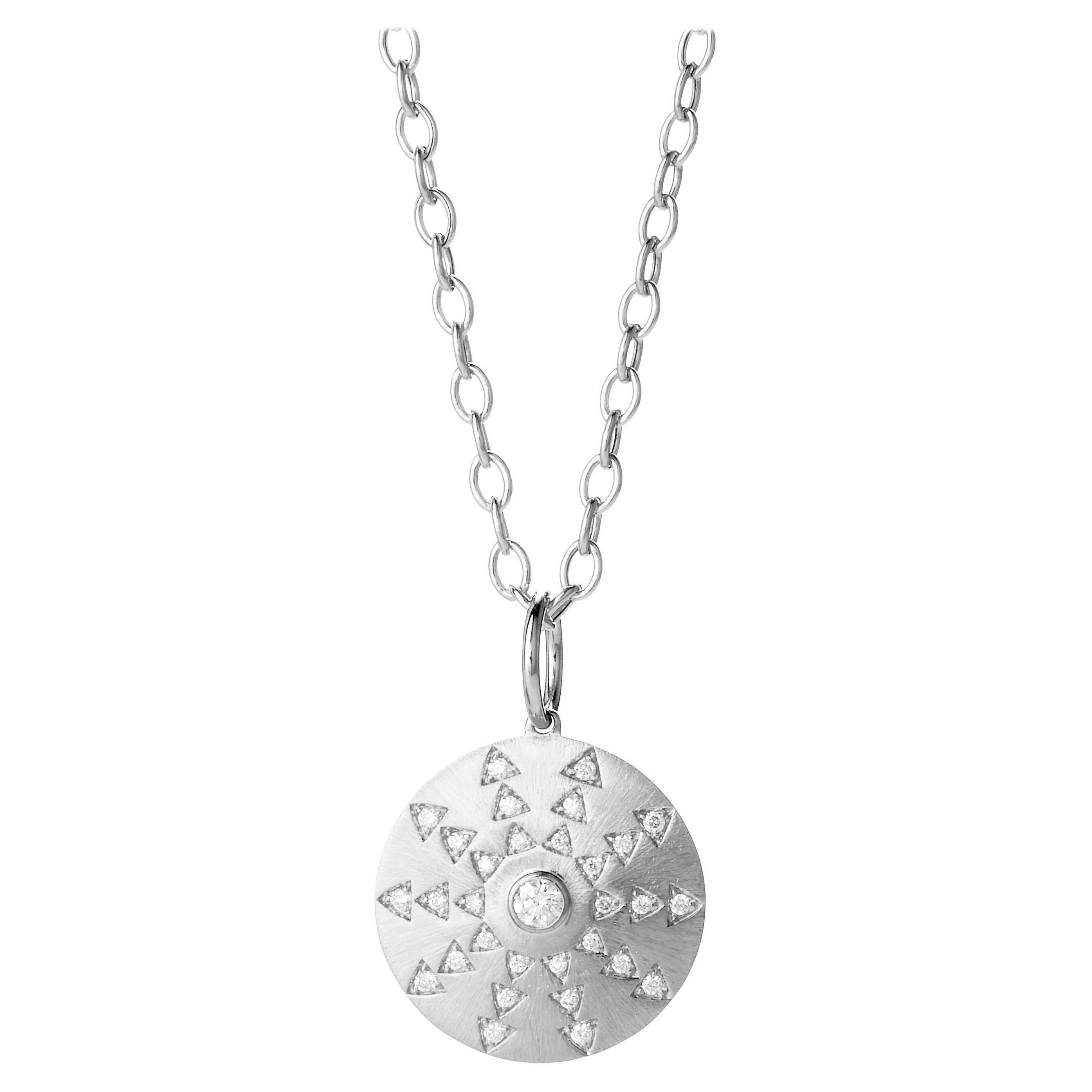 Syna Sterling Silver Cosmic Pendant with Diamonds