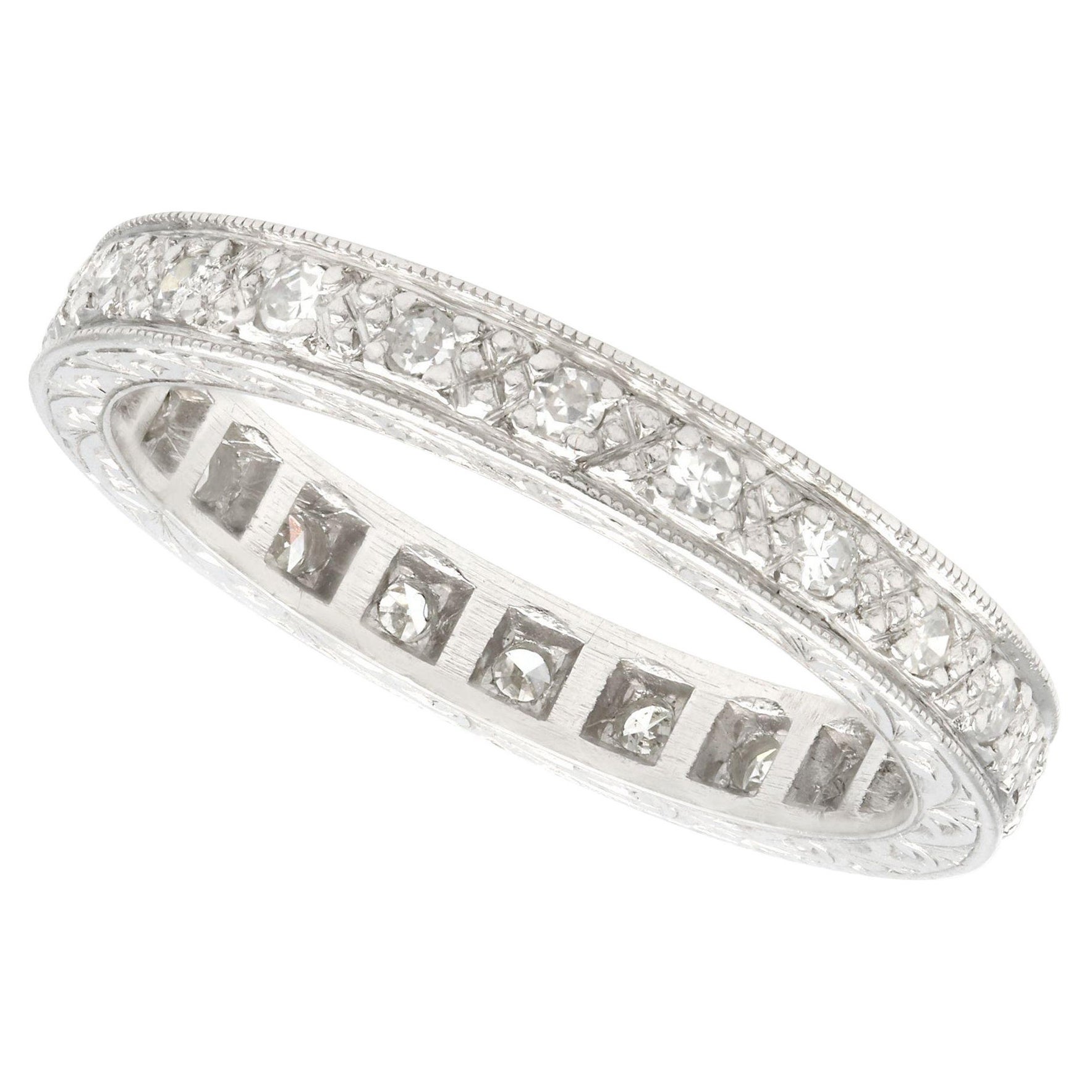 Vintage 1950s Diamond and Platinum Full Eternity Ring For Sale