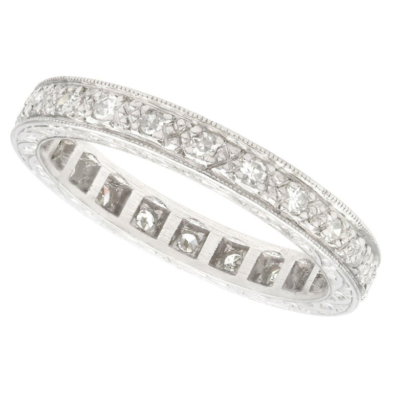 Vintage 1950s Diamond and Platinum Full Eternity Ring For Sale at 1stDibs
