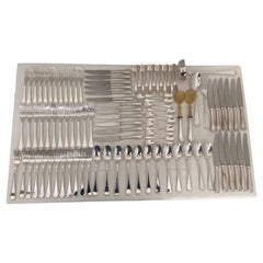 Couverts en argent 800 101 pièces avec double fourchettes avec étuis antioxydants