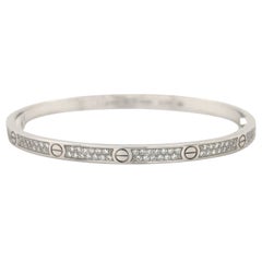 Cartier Thin Love Bracelet Pave Diamonds White Gold