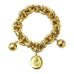 Antique Victorian Gold Locket Nautical Bracelet, Circa 1875