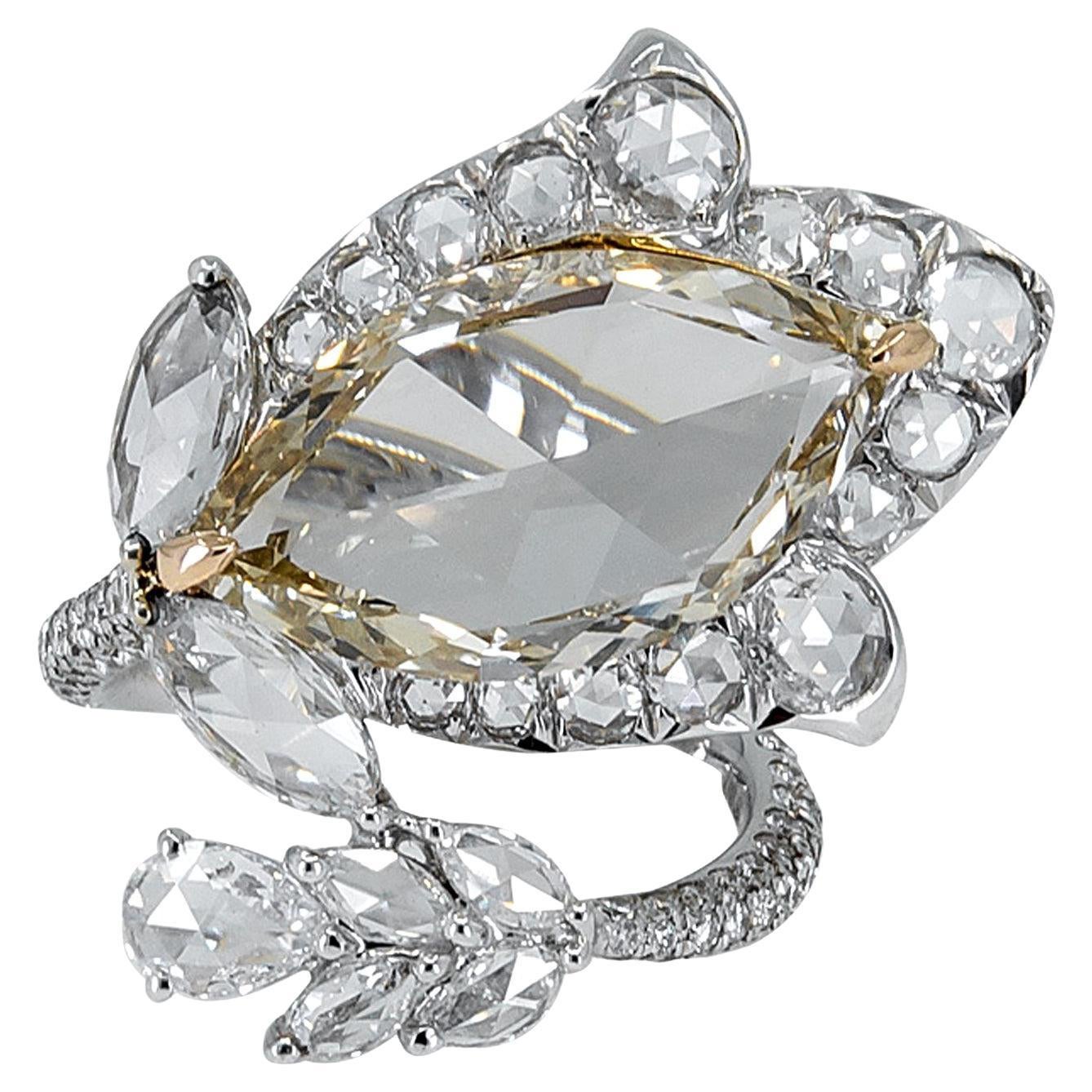 Spectra Fine Jewelry Bague en diamant certifié GIA de 5,04 carats de couleur Brown-Yellow