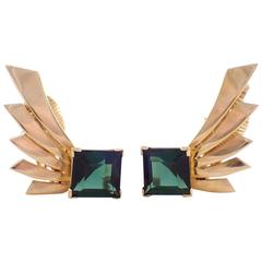 Tiffany & Co. Retro Tourmaline Gold Earrings 