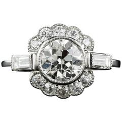 1.58 Carat Diamond Platinum Engagement Ring 11